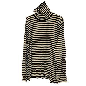 Ralph Lauren black white Breton Stripe turtleneck top 3X NEW NWT
